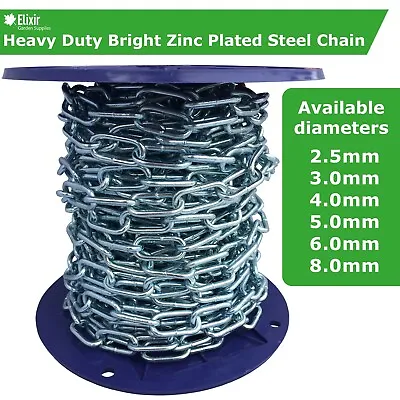 Premium Toughened  Chain | Strong Heavy Duty Zinc Plated Welded Galvanized • £7.79