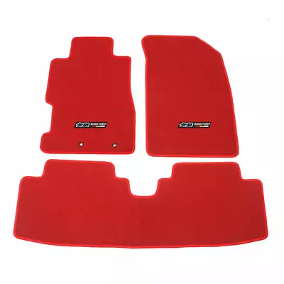 Fit For 01-05 Honda Civic Red Nylon Floor Mats Front Rear Carpets W/ Mugen • $58.99