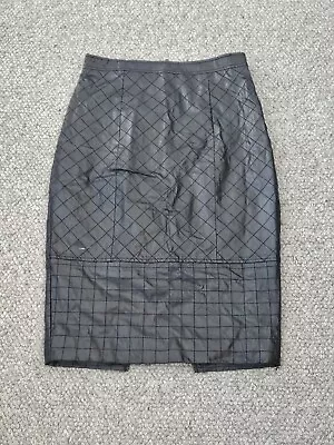 Milk & Honey Size 8 Black Leather Look Pencil Midi Skirt EXCELLENT COND!!!!  • $19.95