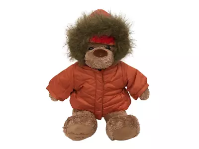 Eddie Bauer Vtg 2005 Holiday 13.5 In. Plush Stuffed Bear W Sweater & Down Jacket • $28.88