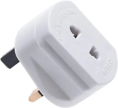 UK 2 Pin To 3 Pin 1A Fuse Adaptor Plug For Shaver / Toothbrush - White • £5.92