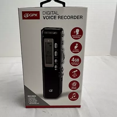 GPX Digital VOICE RECORDER Voice Activated 4GB 272 Hours PR047B NIP • $25