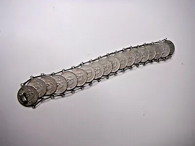 Mexico 20 Centavos Silver 18 Coin Bracelet FREE ShpN • $145