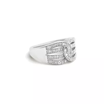 Sterling Silver 1/2 Ct Diamond Engagement Ring Gift For Women Size 7 • £113.99