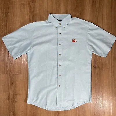 Vintage McDonalds Uniform Shirt 1992 Logo Blue Crest Made In USA Medium • £85