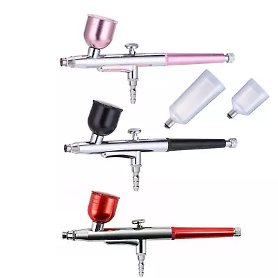 Dual Action Gravity Feed Airbrush Gun 0.3mm Spray Art Paint Kit Tattoo Nail Tool • $19.90