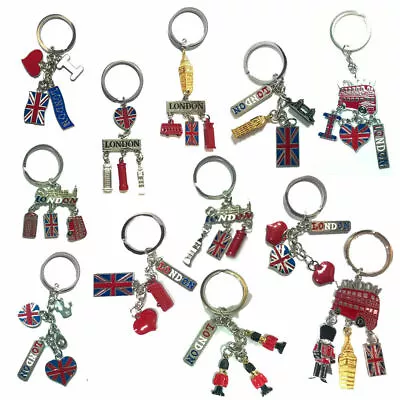 Set Of 12X LOVE LONDON UK GB BRIT UNION JACK KEYRINGS ENGLAND SOUVENIRS KEYCHAIN • £11.49