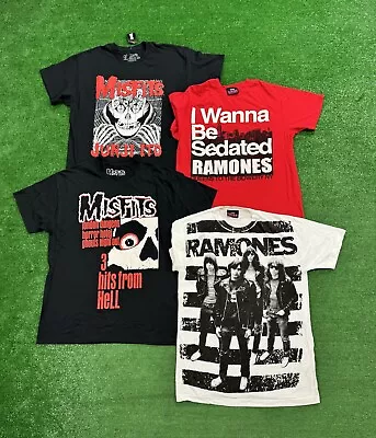 Lot Of 4 Rock N Roll Band Misfits Ramones T-Shirt Men's Size Large Punk Music • $49.99