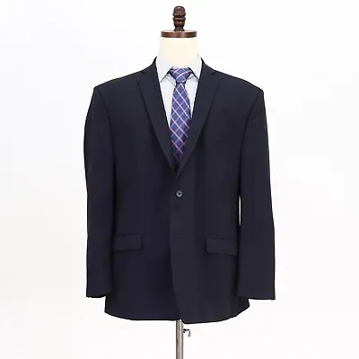 Marc Anthony 50R Navy Sport Coat Blazer Jacket Solid 2B Polyester • $49.99