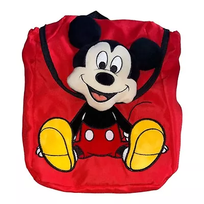 Disney Mickey Mouse Plush 3D Head Red Toddler Kids Backpack Bag Cinch Sack • $13.50