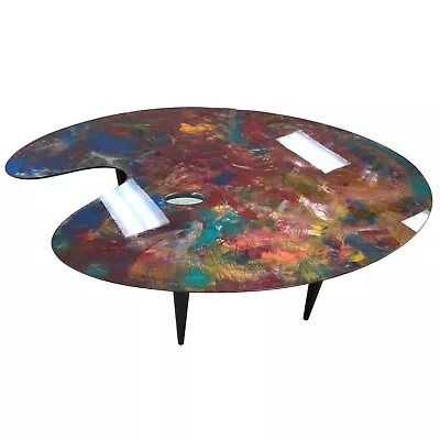 11761-401: Signed Carlo Malnati Artist' Palette Dining Table • $2950