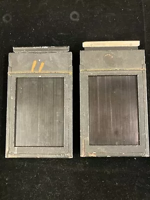  Vintage Lot Of 2 Folmer Graflex 2 1/4  X 3 1/4  All Metal Graphic Film Holders • $24.99