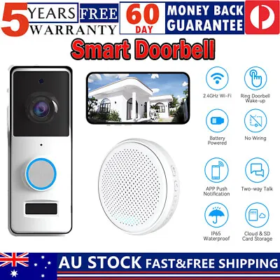 Wireless WiFi Video Doorbell Smart Phone Door Ring Intercom Camera Security Bell • $35.85