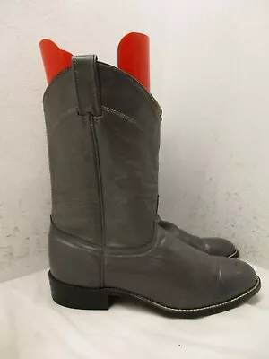 Vintage Wrangler Gray Roper Cowboy Boots Round Toe Womens Sz 10 M USA Style 4952 • $29.95