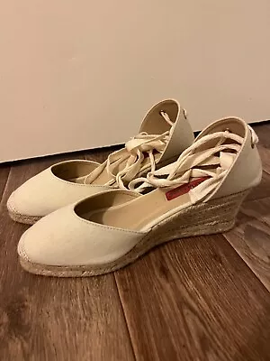 Asos London Rebel Ecru Espadrille Wedges Size 5 • £15