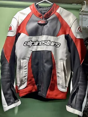 Alpinstars Leather Jacket 52 Large Racing Honda Ducati Yamaha • £175
