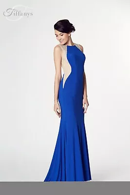 Tiffanys Mila Size 8 Evening Dress Royal Blue Cut Out Bodycon Backless BNWT • $248.66