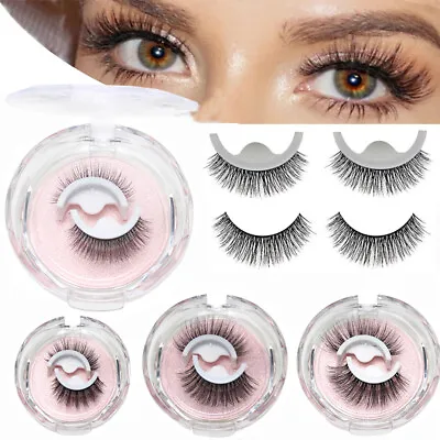 2pcs Fake Eyelashes Natural Curly Reusable Self-adhesive False Eyelashes 3D Mink • $0.91