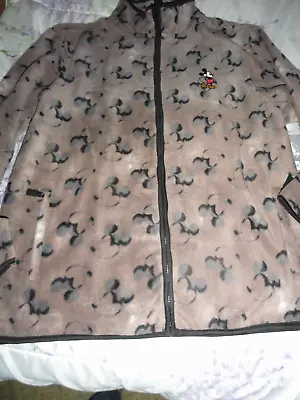 XL Woman's Mickey Mouse All Over Gray Fleece Jacket NIP Disney Store • $58.90