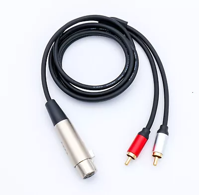 XLR Female To RCA Dual Male Microphone Audio Y Splitter Cable For Speakers • £8.99