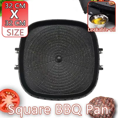 BBQ Grill Plate Gas Stove Coating Korean Non Stick Portable Marble Pan • $34.95