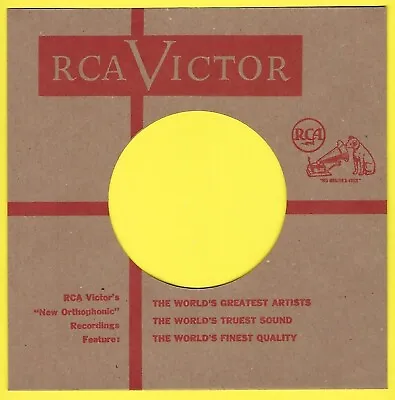 RCA VICTOR (brown/red) - REPRODUCTION RECORD COMPANY SLEEVES - (pack Of 10) • $6.15