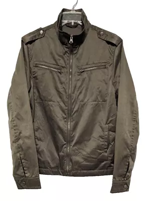 Banana Republic Military-Style Jacket Small Epaulets Olive Green Pockets Zipper • $35