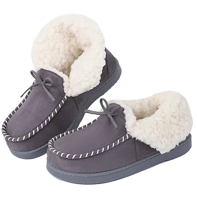£9.99 • Buy Women's Cosy Faux Suede Fuzzy Plush Lined Slippers Memory Foam Boots Shoes Size