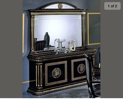 £799 • Buy Versa Design Rosella Italian Black/Gold Buffet Unit Large Sideboard H2O Design