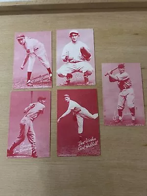 Rare Red Exhibit Cards 1980 HOF - 5 Card Lot - Mickey Cochrane Gomez & More! • $24.33