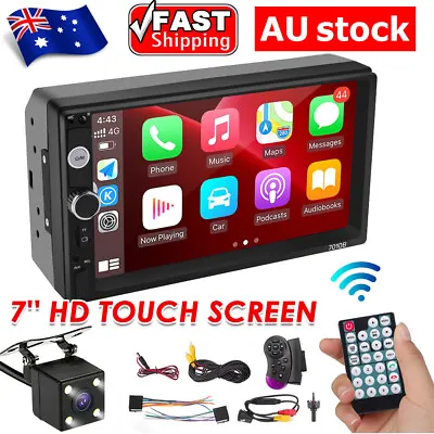 7inch Double Din Car Stereo Bluetooth Head Unit For CarPlay Android Touch Radio • $49.49
