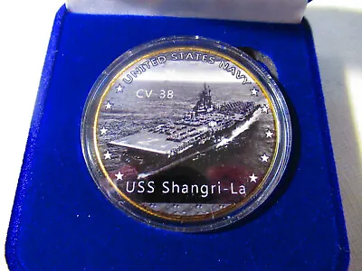 US NAVY - USS SHANGRI LA / CV-38 - Challenge Coin W/ Presentation Box • $19.99