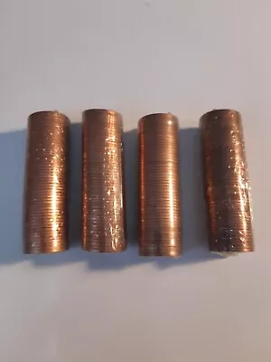 Coins –  X4 Shrink Wrapped Rolls Of Halfpenny Coins 1971 • £1.99