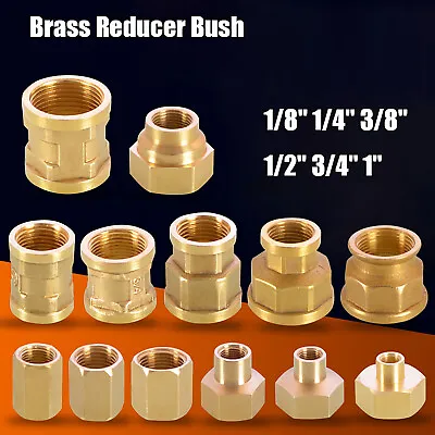 Brass Reducer Bush / Female To Female Socket Connector 1/8  1/4  3/8  1/2  - 1  • $49.79