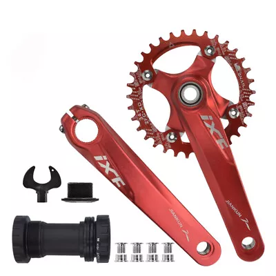 34T IXF MTB Bike Bicycle Crank Set Bottom Bracket 170mm BCD 104mm Chainring Red • $42.99