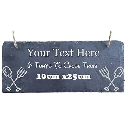 £8.99 • Buy Personalised Slate Sign For Garden Man Cave Shed Allotment Greenhouse House Sign