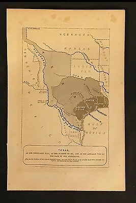 1866 Antique Civil War Map Of Texas At The Date Of Annexation-excellent Detail • $10