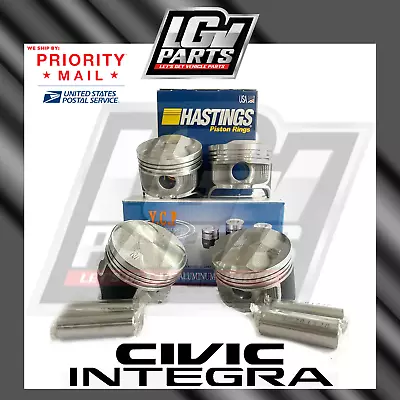 D16 Honda Ycp Teflon Coated High Compression Pistons & Hastings Rings Set • $139.90