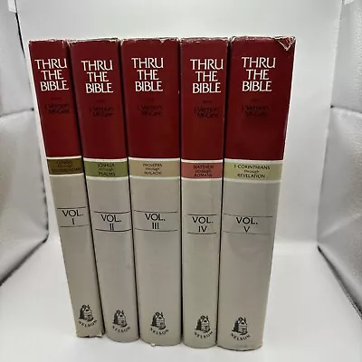 Thru The Bible J Vernon McGee 1981-1983 5 Vol Set Hardcover HCDJ Thomas Nelson • $69.74