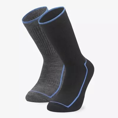 Men's Hiking Socks Merino Wool Socks Thermal Cushioned Outdoor 2 Pairs UK 6-11 • £7.99