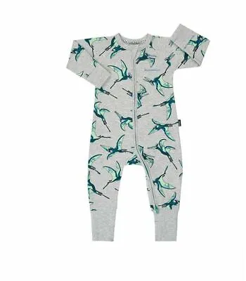 Bonds Baby Long Sleeve Zip Zippy Wondersuit Romper Sizes 0 1 Colour Grey • $14.99