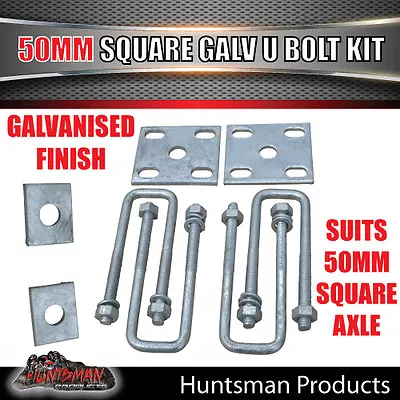 Galvanised 50mm X 150mm 1/2  Trailer Caravan Boat U Bolt Kit. Fish Plates Pads • $49