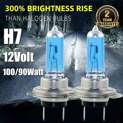 H7 100w Xenon Headlight Bulbs Super White 6000k Lamp Light Effect Hid Fast • £5.04