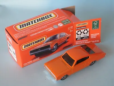 Matchbox 1966 Dodge Charger Orange Body Toy Model Car 75mm In USA Box HTF • £14.99