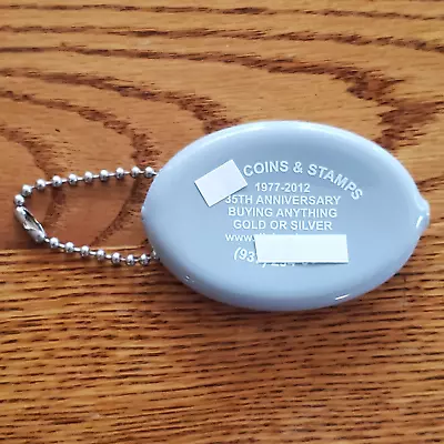 Vtg Squeeze Rubber Coin Purse Change Holder Advertising-GRAY • $8.99