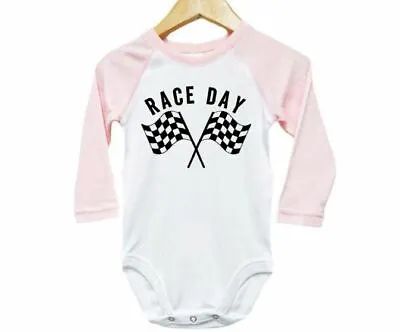 RACE DAY Baby Racing Outfit RAGLAN BODYSUIT MOTOCROSS NASCAR  • $19.99