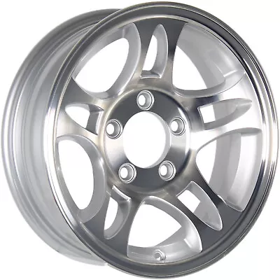 2-Pack Aluminum Trailer Wheels 15X5 15 X 5 5 Lug 4.5 Center T03 Silver Rim • $165.97