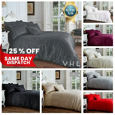 Vincenza Jacquard Luxurious Duvet Cover Fancy Quilt Bedding Bed Sets All Sizes • £14.99