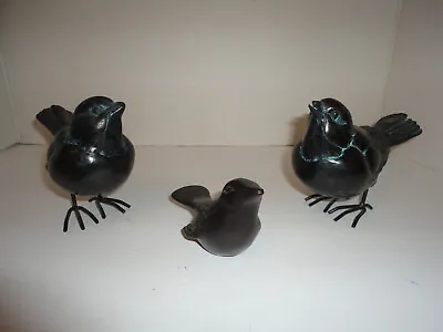 Sculptural Metal Bird Figurines Black • $6