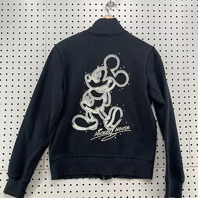 Disney World Disneyland Zip Track Jacket Womens Medium Mickey Mouse 20.5x24.5 • $22.22